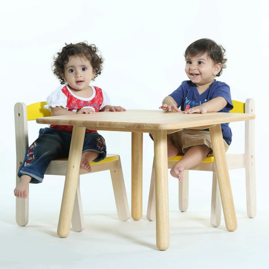 Baby wooden table and chairs deals