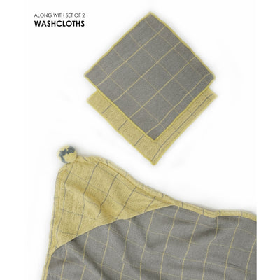 Musa Double Cloth Hooded Baby Towel - Macaroon Yellow
