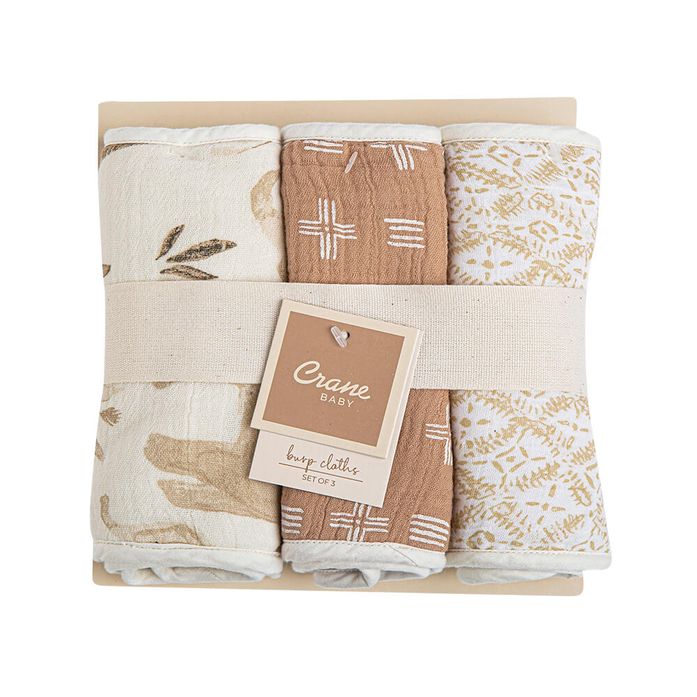 Crane Baby Burp Cloth Set (3 pcs)