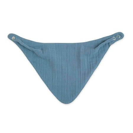 Crane Baby Muslin Bib Set - Deep Blue