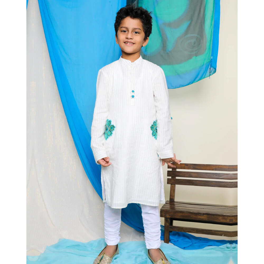 Juui Embroidered Kurta, White