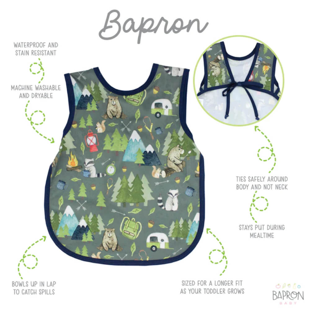 BapronBaby Camping Bears BPA Free Bib + Apron