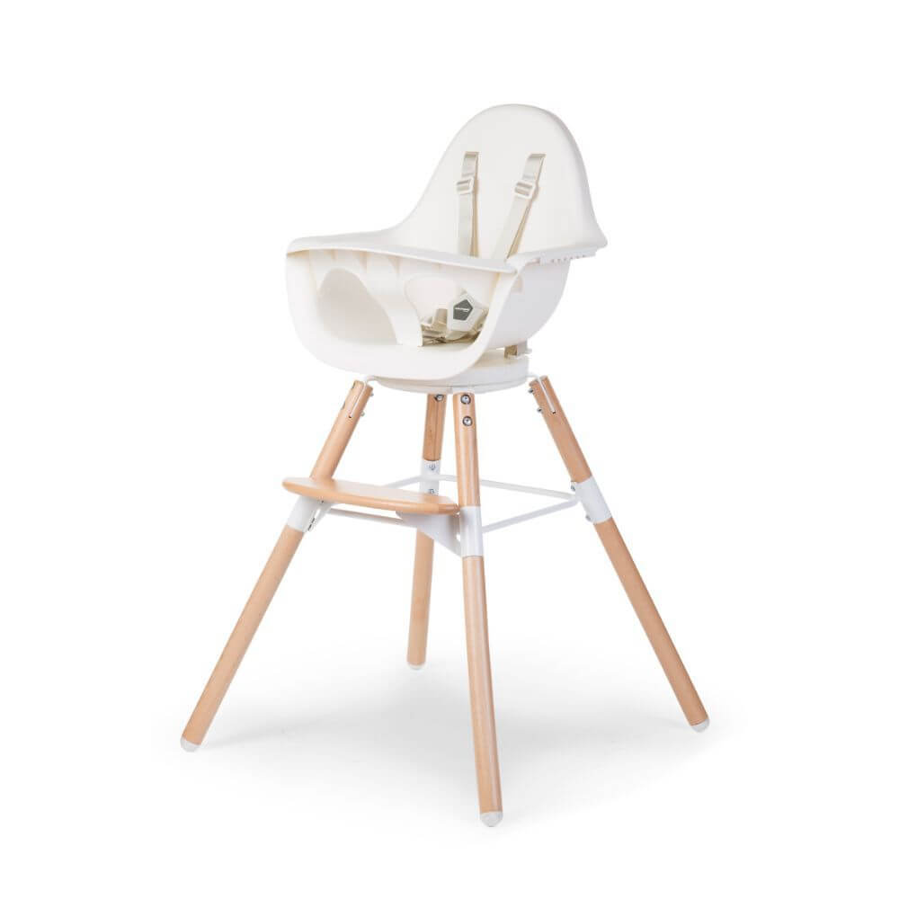 Childhome Evolu One.80° Rotating Highchair (50-75 Cm/*90 Cm) - Natural/White