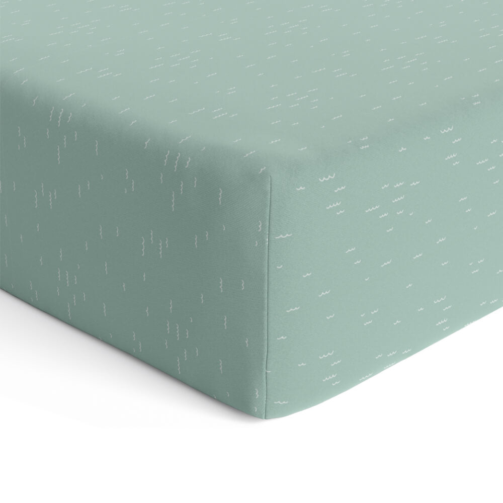 Fitted Cot Sheet - Waves