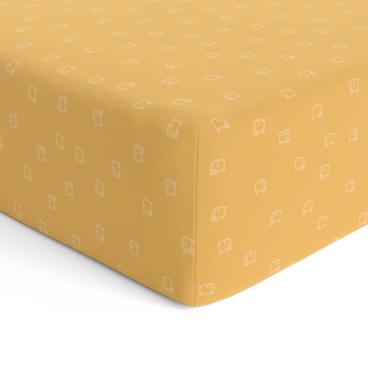 Fitted Cot Sheet - Elephant