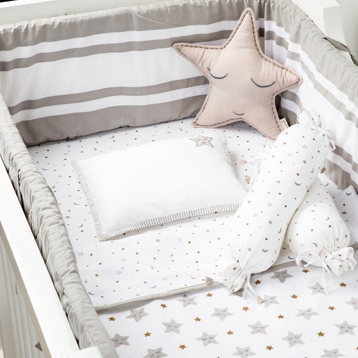 Masilo Organic Muslin Cot Bedding Set – Sleepy Star (Metallic)