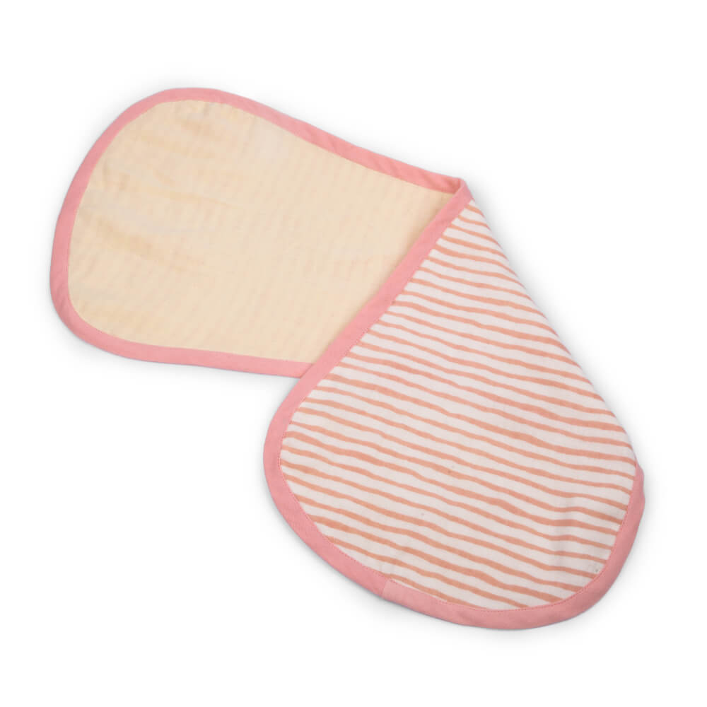 Kokolo Organic Muslin &amp; Naturally Dyed Burp Cloths (Set of 2) - Sea of Dreams &amp; Rocks &amp; Pebbles