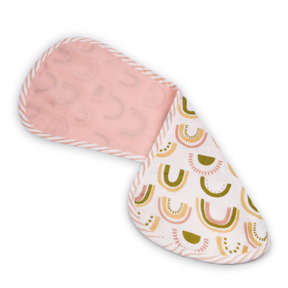 Kokolo Organic Muslin &amp; Naturally Dyed Burp Cloths (Set of 2) - Sea of Dreams &amp; Rocks &amp; Pebbles