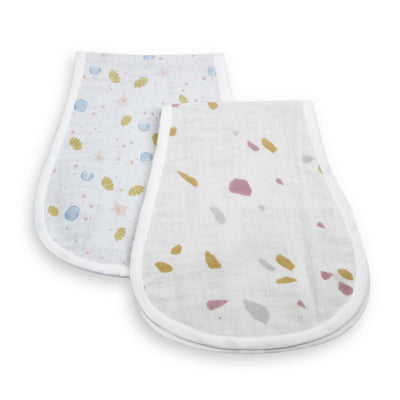 Organic Muslin & Naturally Dyed Burp Cloths (Set of 2) - You are my Sunshine & I'm Peachy
