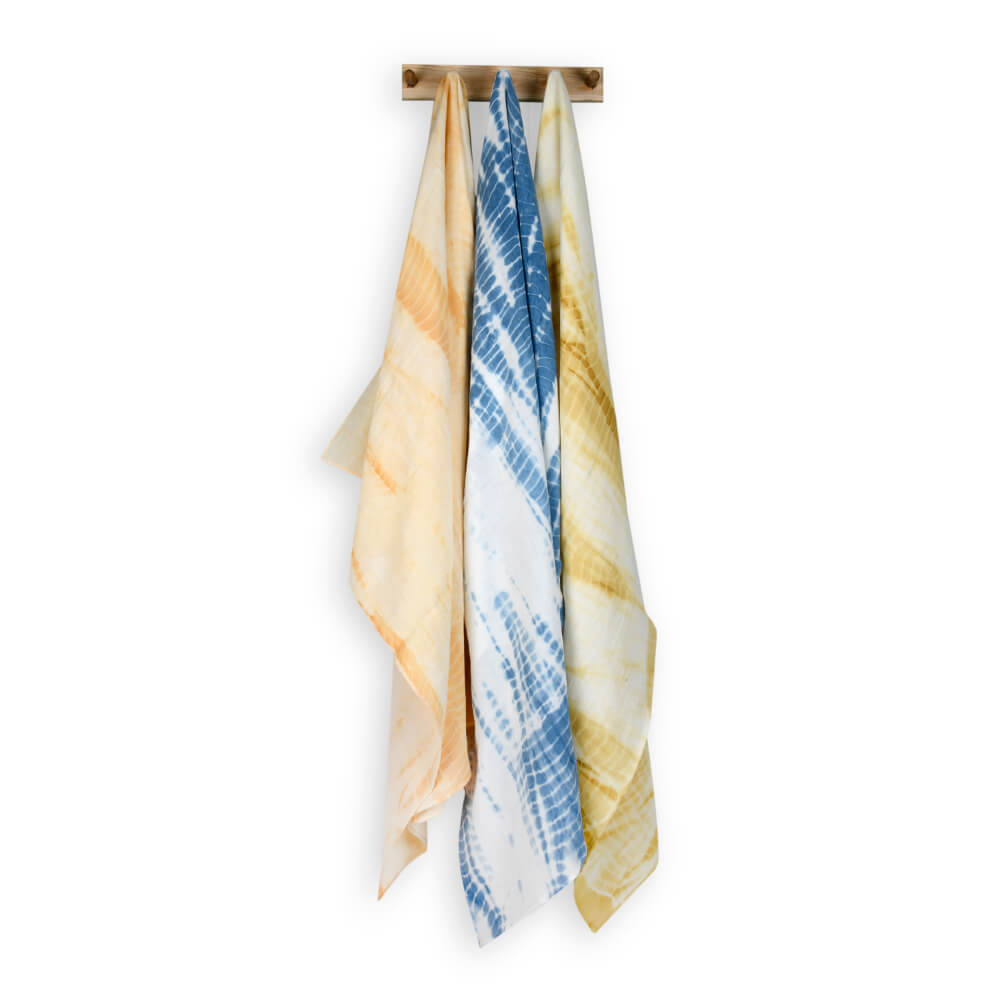 Kokolo Organic Muslin & Naturally Dyed Ripples Swaddles - Set of 3