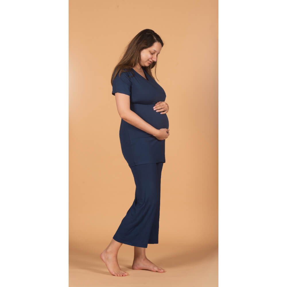 Block Hop Maternity Co-Ord Set - Blue