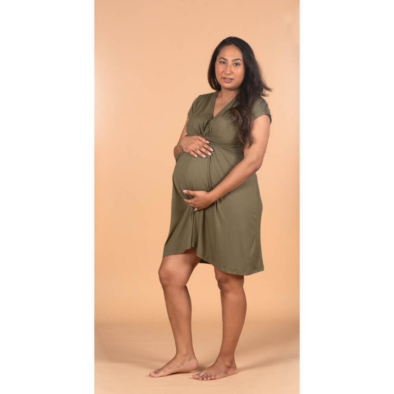 Block Hop Maternity Everyday Dress - Olive