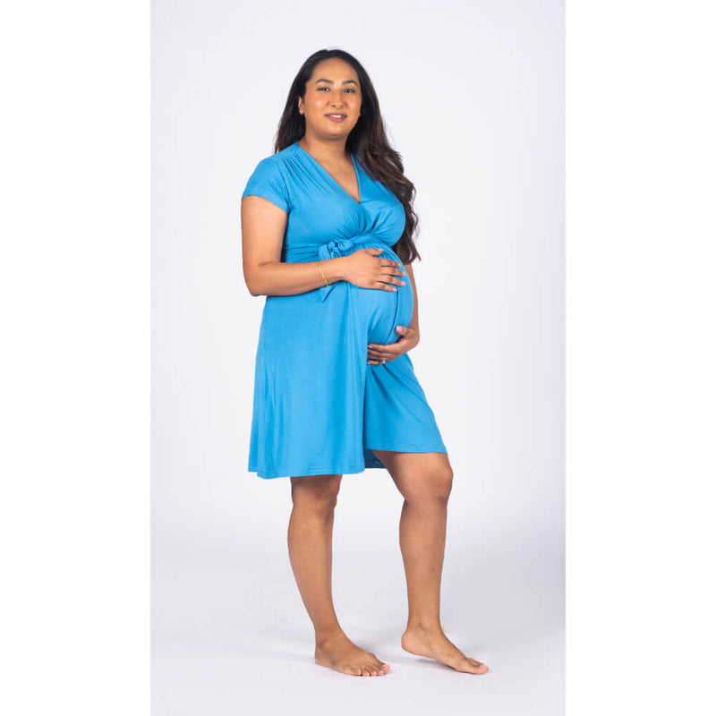 Block Hop Maternity Everyday Dress - Light Blue