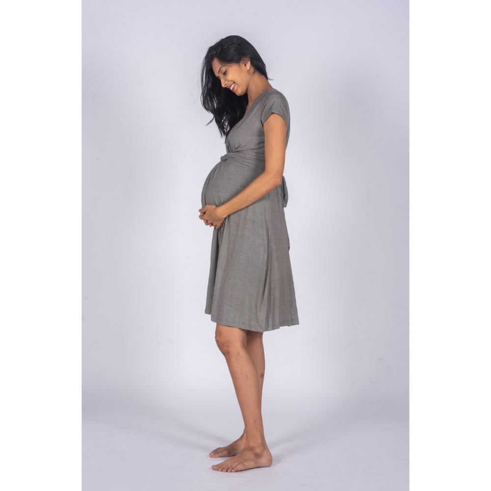 Block Hop Maternity Everyday Dress - Grey