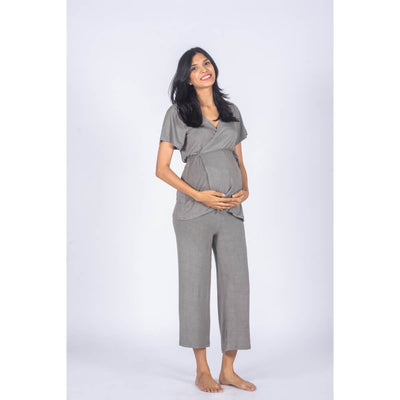 Block Hop Maternity Co-Ord Set - Grey