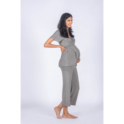 Block Hop Maternity Co-Ord Set - Grey