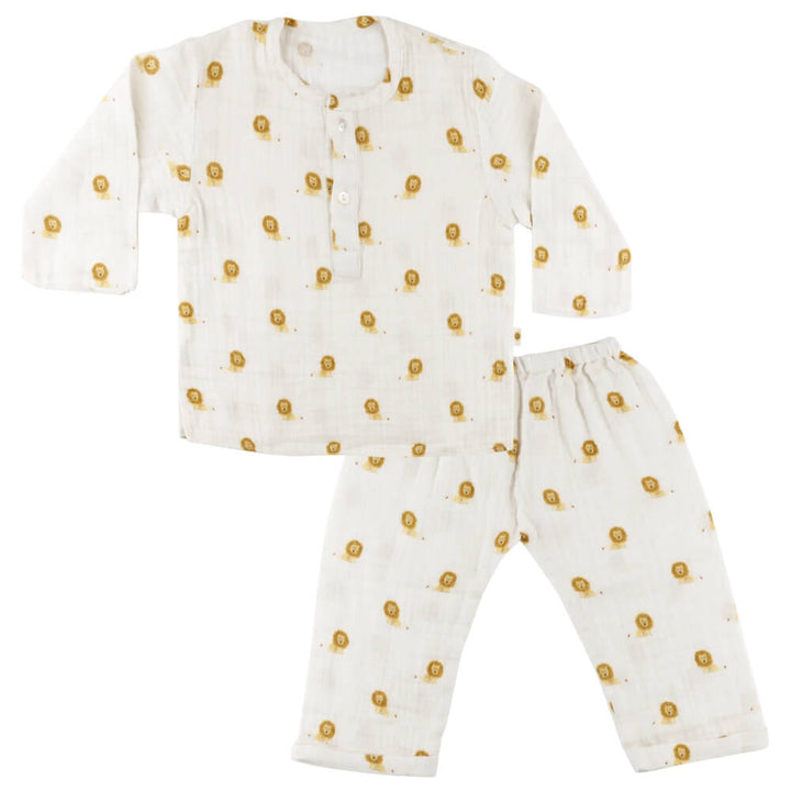 Dulaar Organic Muslin Loungewear Set - Just Lion Around