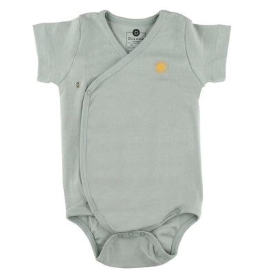 Dulaar Organic Ribbed Cotton Onesie - Natural Sage