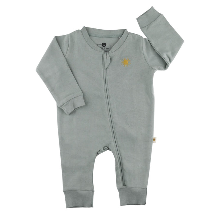 Dulaar Organic Ribbed Cotton Bodysuit - Natural Sage