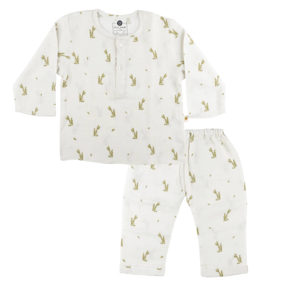 Dulaar Organic Muslin Loungewear Set - Green Zen