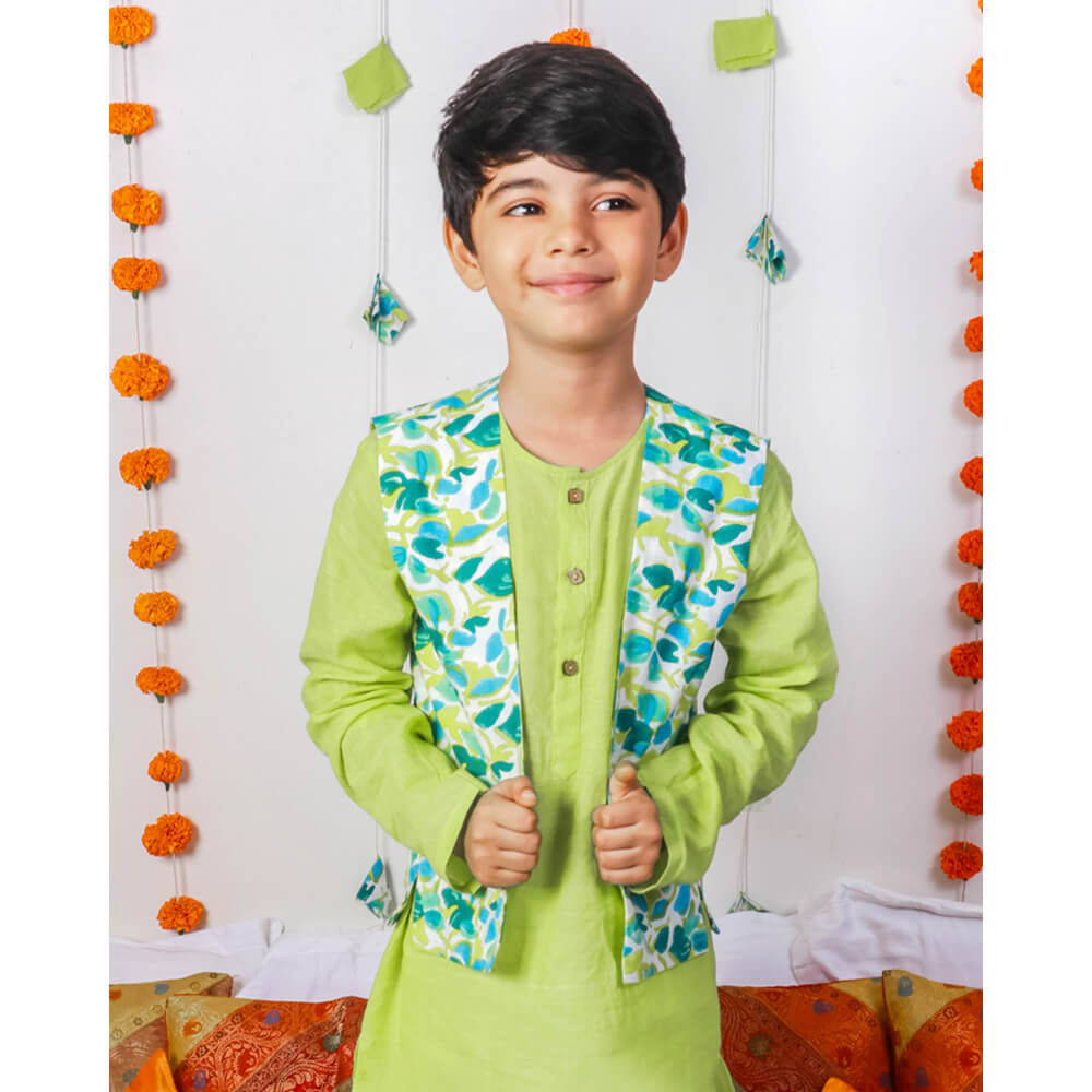 Nimbu Kurta with Pyjama & Gul Casual Jacket