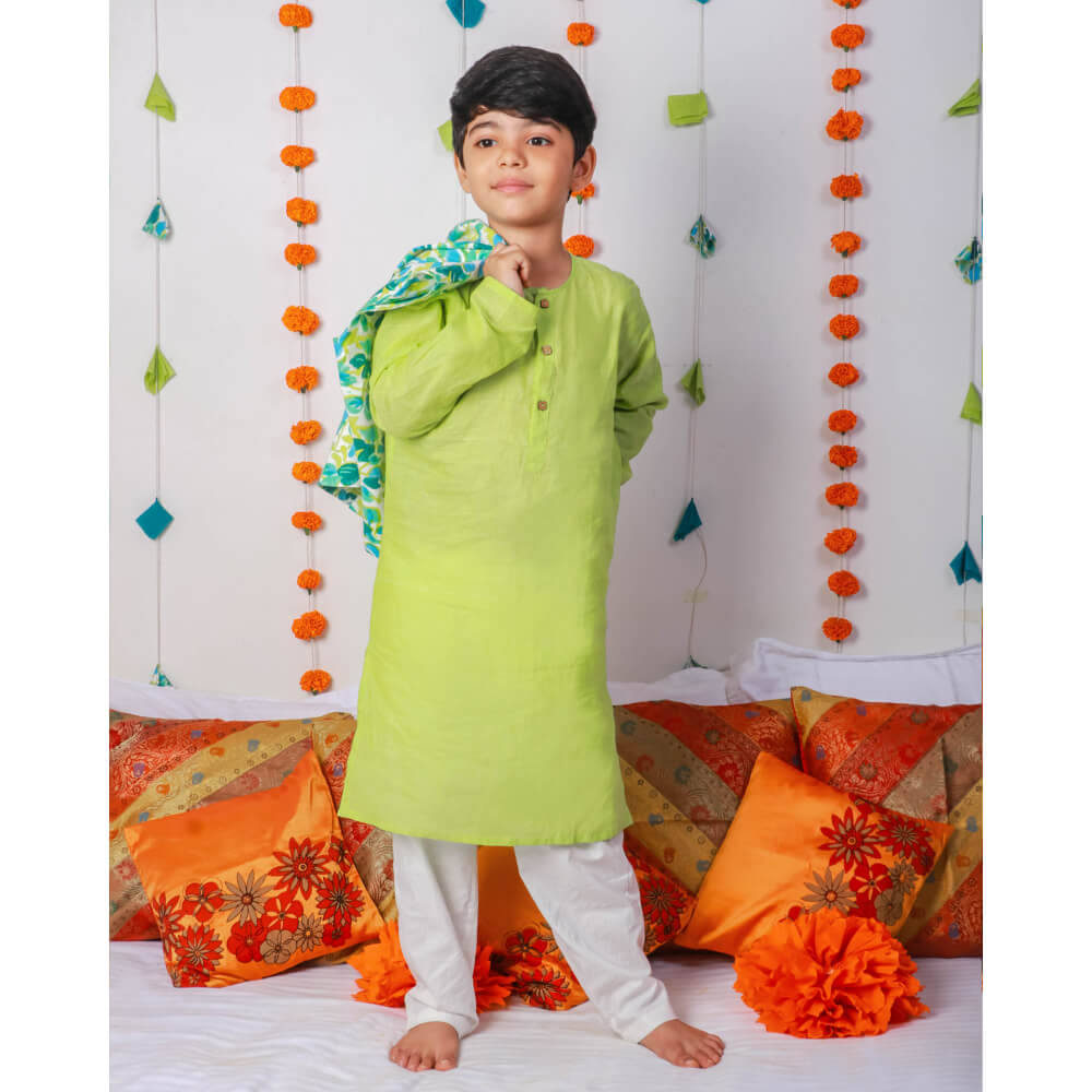 Nimbu Kurta with Pyjama & Gul Casual Jacket