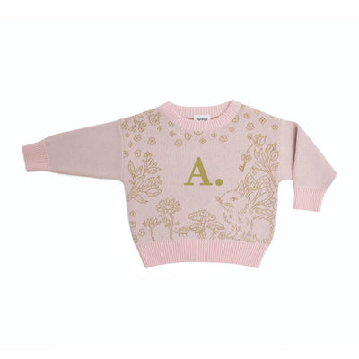 Fleur Harris Alphabet Jumper - Pastel Pink & B.Gold Lurex