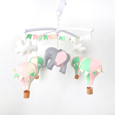 Pink & Mint Hot Air Balloon Crib Mobile