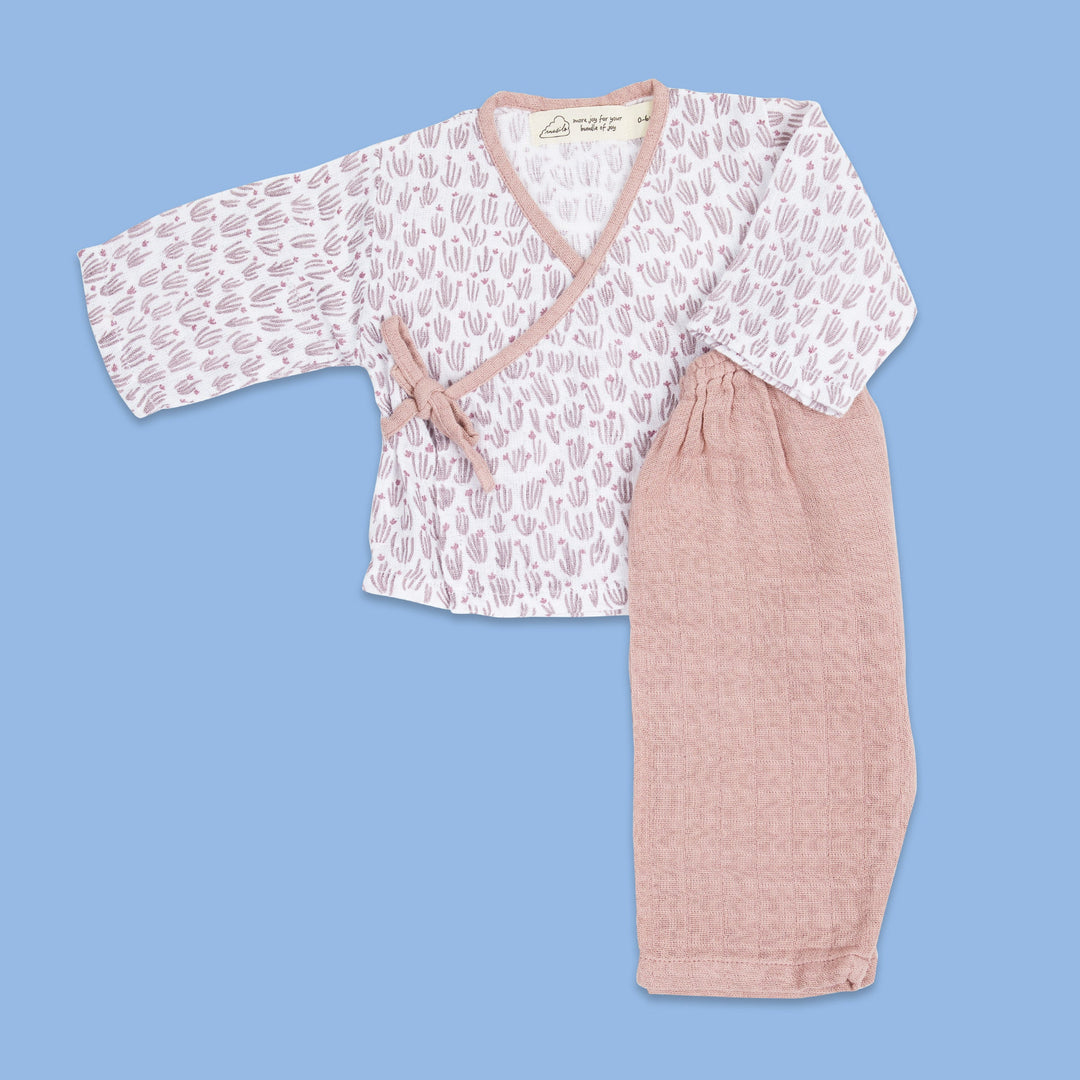 Organic Muslin Kimono Lounge Set - Meadow