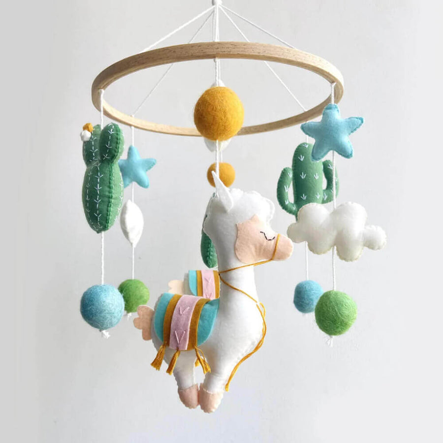 Baby Llama Crib Mobile - Amber