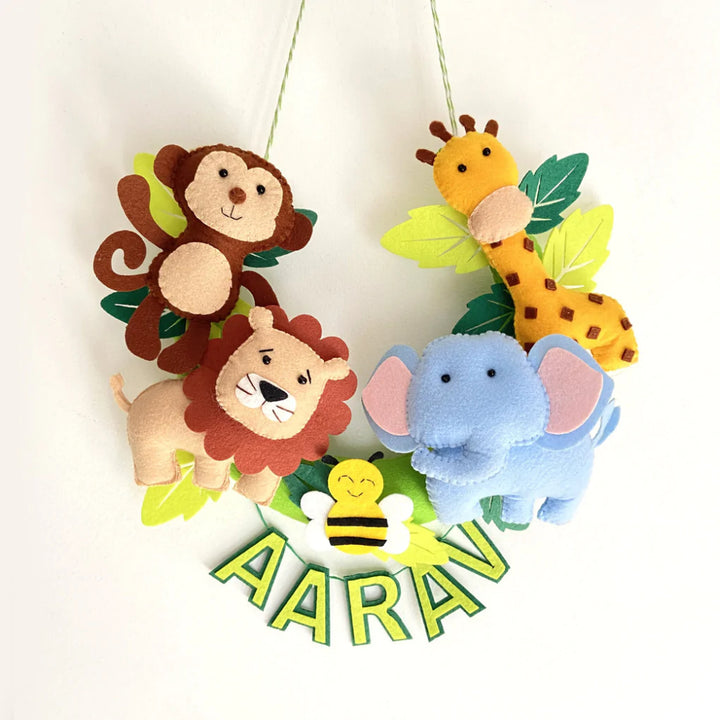 GWD Kids Personalised Wild Jungle Animal Wall Hanging