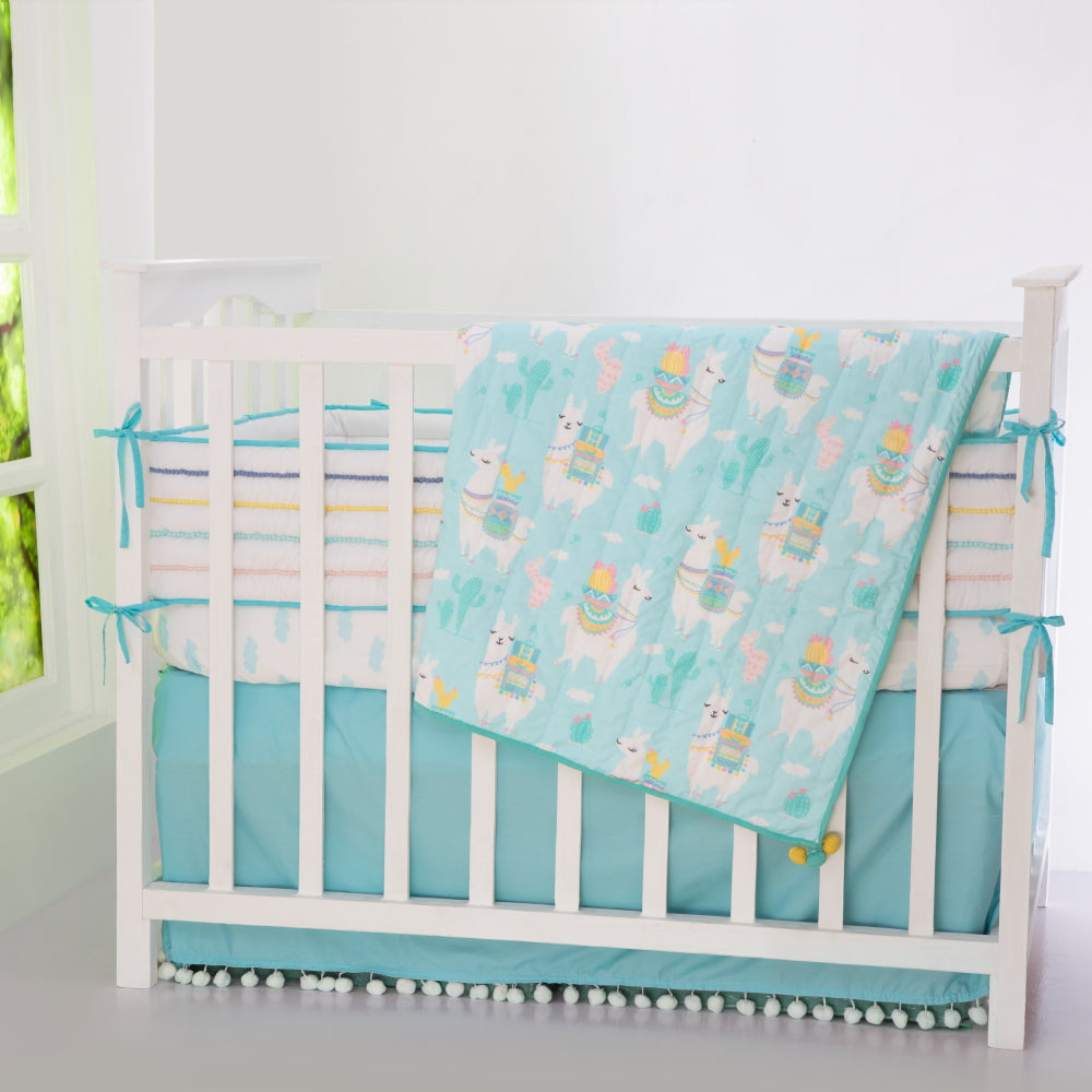 Little West Street Personalized Llama Love Organic Reversible Quilt