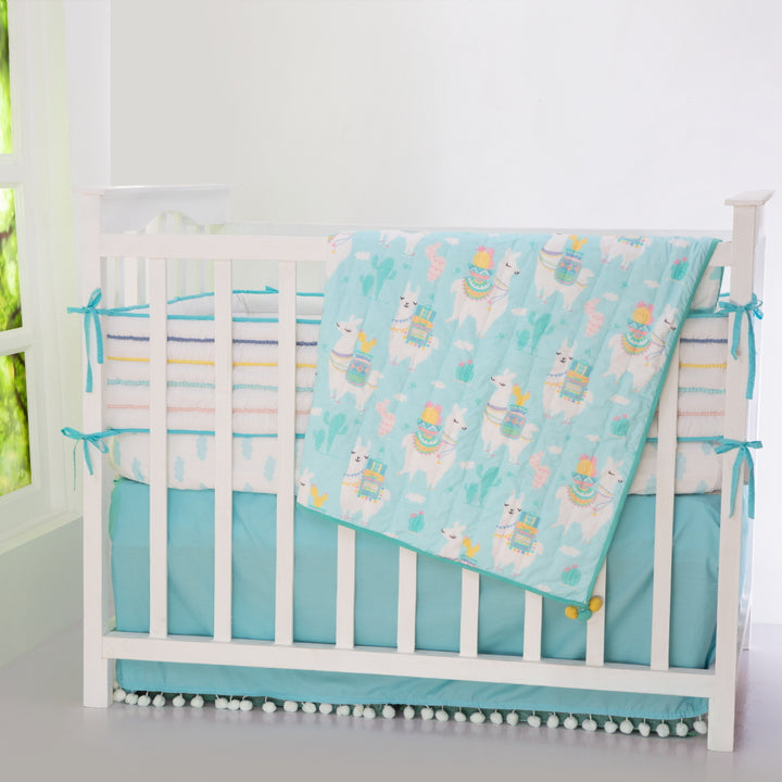 Little West Street Personalized Llama Love Organic Reversible Quilt