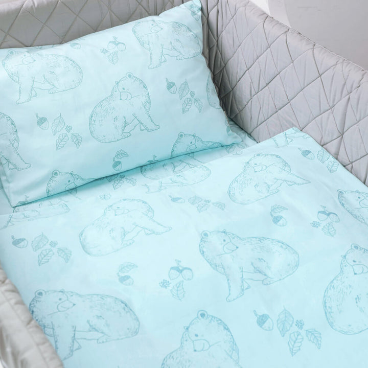 Organic Cotton Toddler Cot Set - Bear Hug