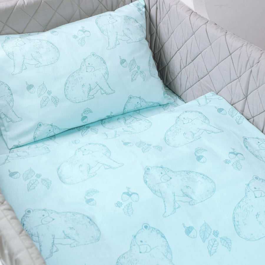 Organic Cotton Toddler Cot Set - Bear Hug