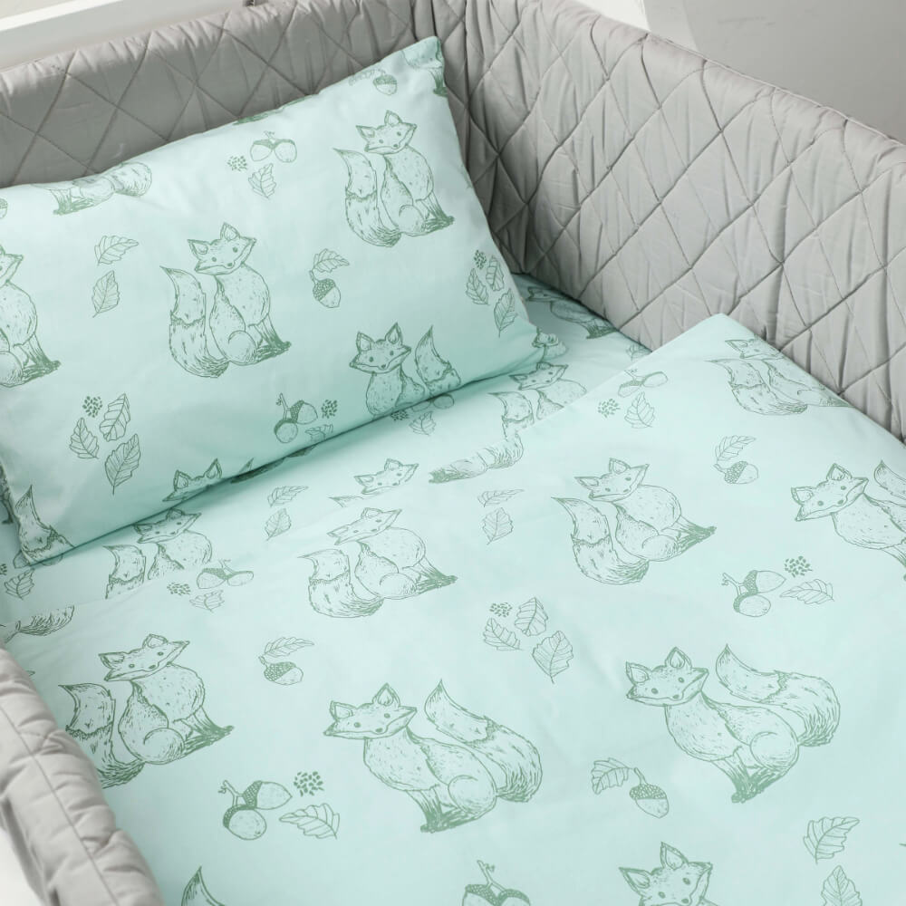 Organic Cotton Toddler Cot Set - Clever Fox