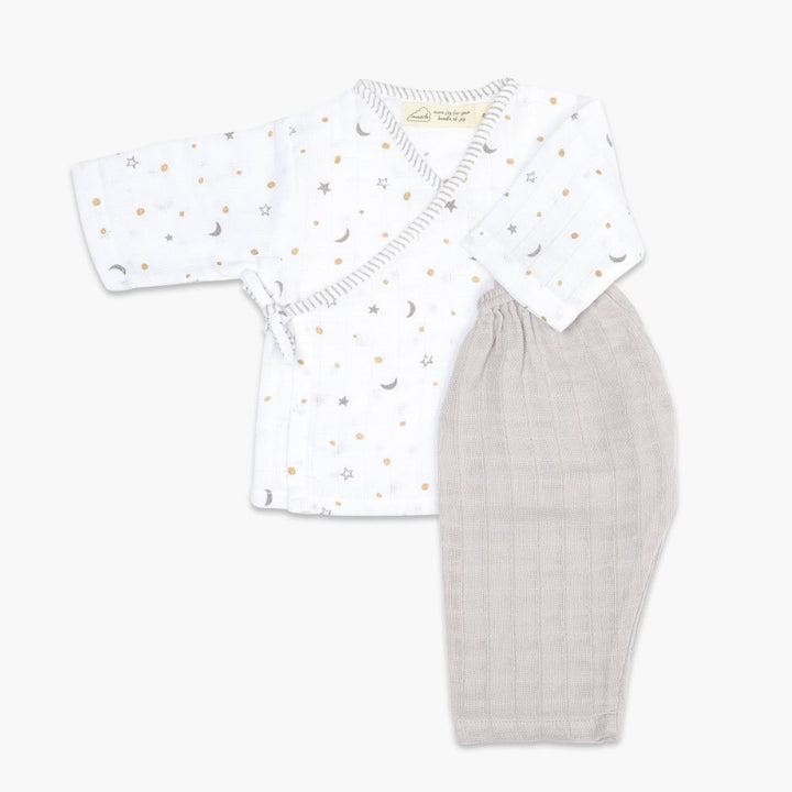 Masilo Organic Muslin Kimono Lounge Set - Starry Night (Metallic)