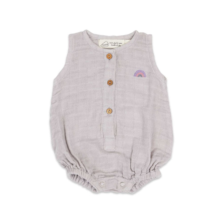 Organic Muslin Baby Romper - Grey