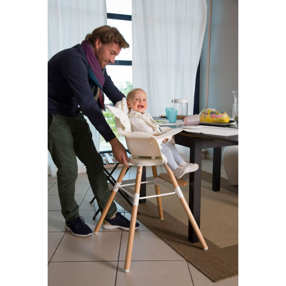 Childhome Evolu One.80° Rotating Highchair (50-75 Cm/*90 Cm) - Natural/White
