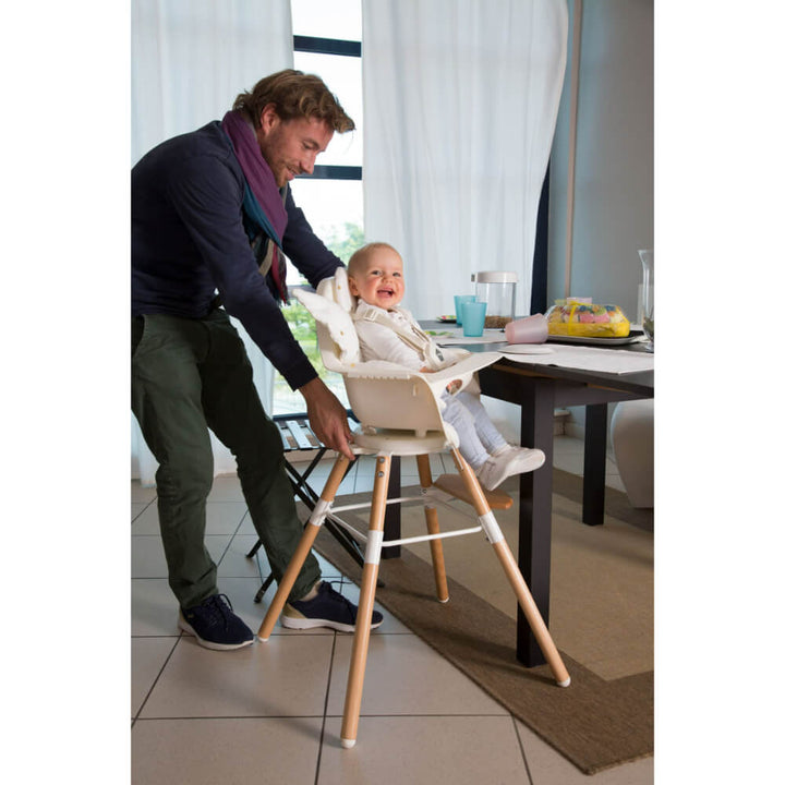 Childhome Evolu One.80° Rotating Highchair (50-75 Cm/*90 Cm) - Natural/White
