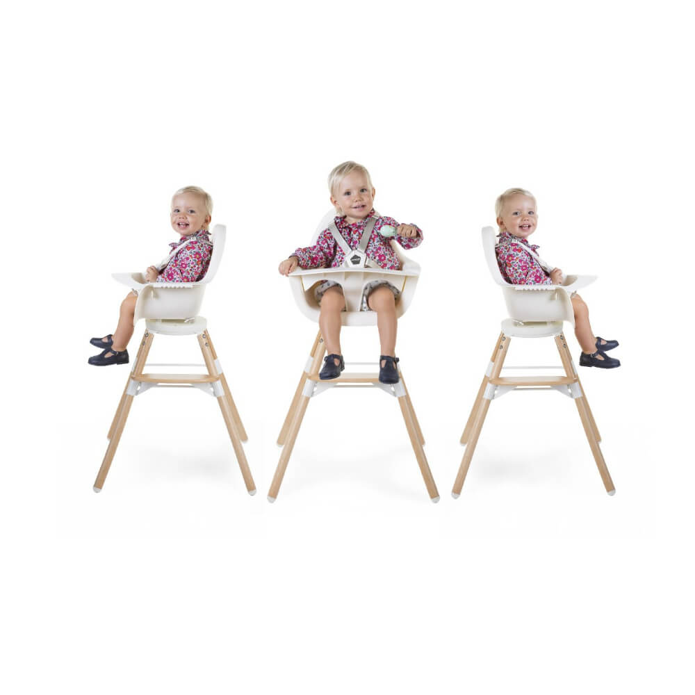 Childhome Evolu One.80° Rotating Highchair (50-75 Cm/*90 Cm) - Natural/White