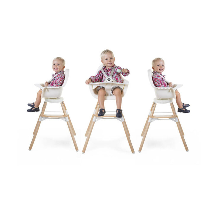 Childhome Evolu One.80° Rotating Highchair (50-75 Cm/*90 Cm) - Natural/White