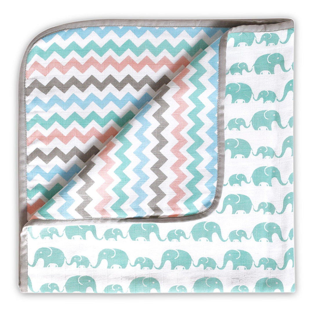 Organic Muslin Blanket - Elephant Parade