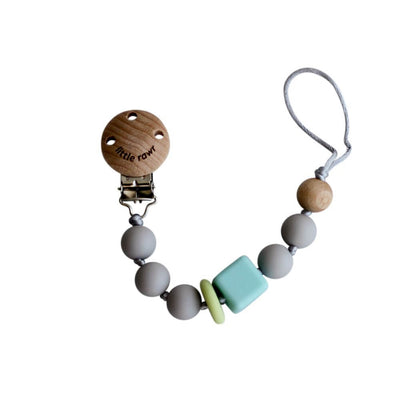 Silicone Pacifinder Beads with Clip Holder - Grey