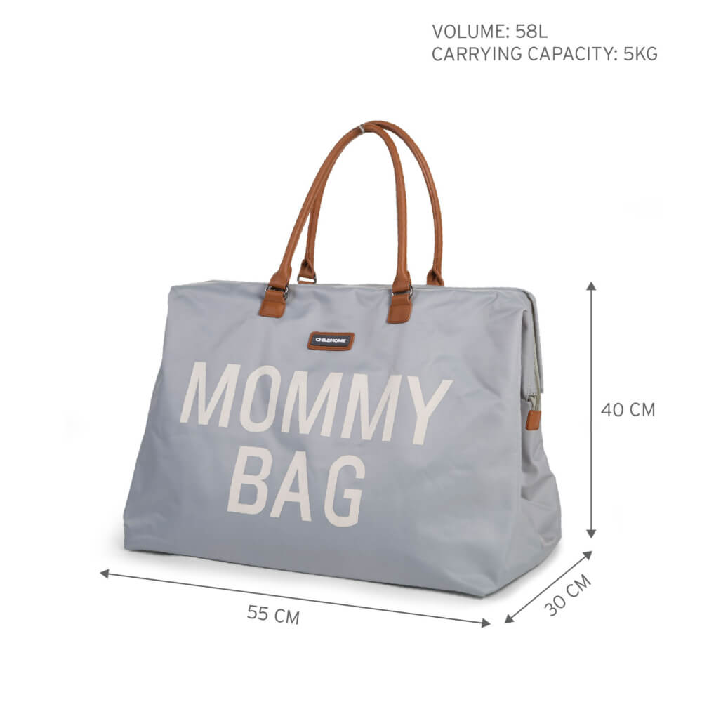 Childhome Mommy Bag Nursery Bag- Grey/Off White