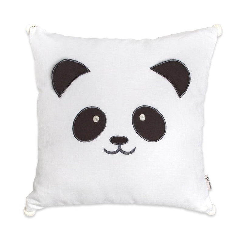 Linen Throw Cushion - Peekaboo Panda