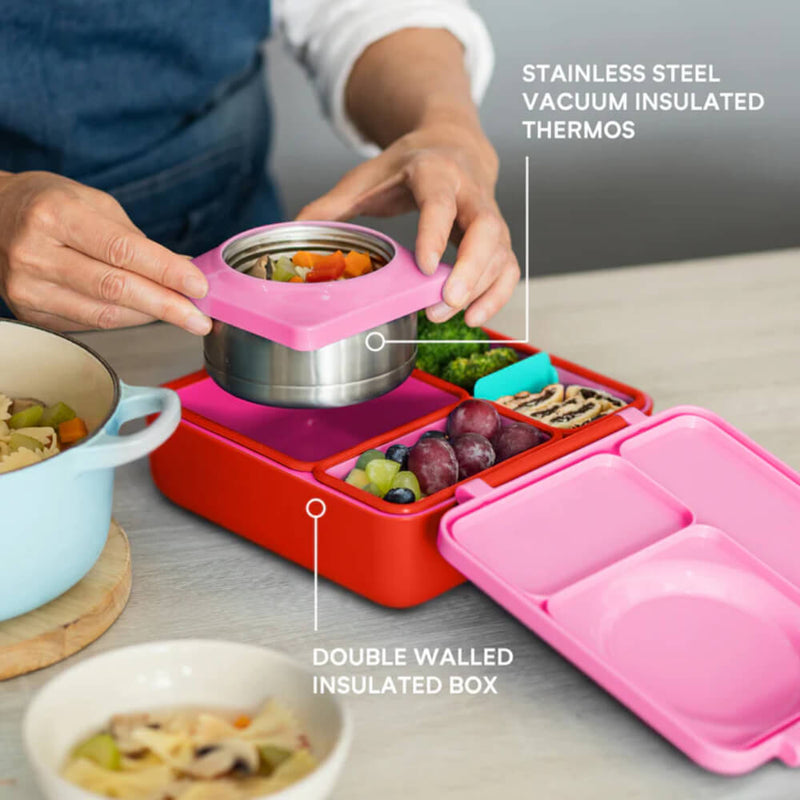 Omie Insulated Bento Lunch Box - Pink Berry