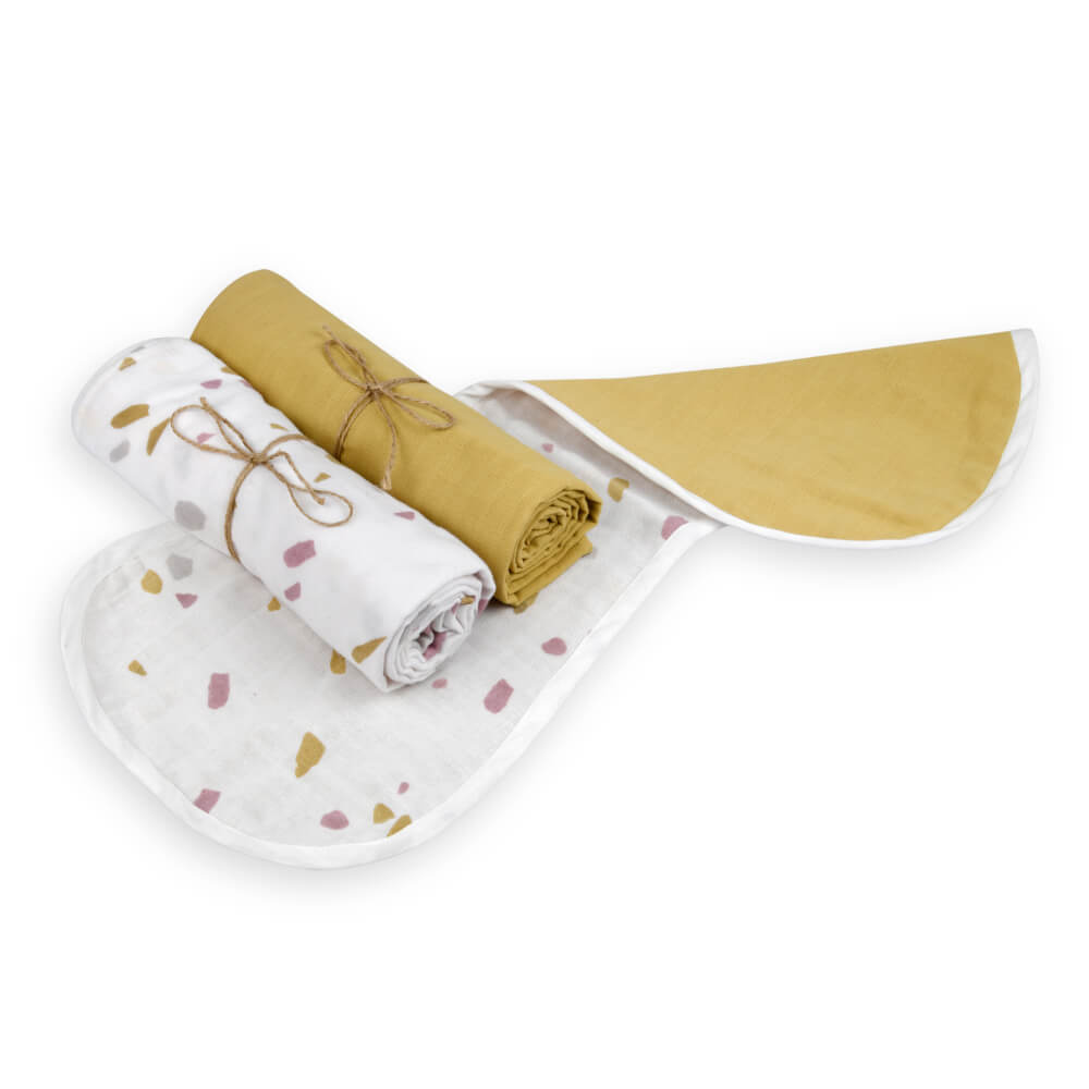 Kokolo Organic Muslin & Naturally Dyed Burp Cloth & Swaddles