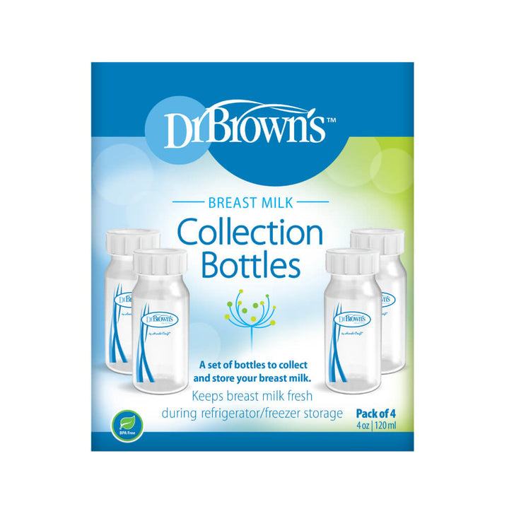 PP Narrow Breastmilk Collection Bottles, 4-Pack, 4 oz/120 ml