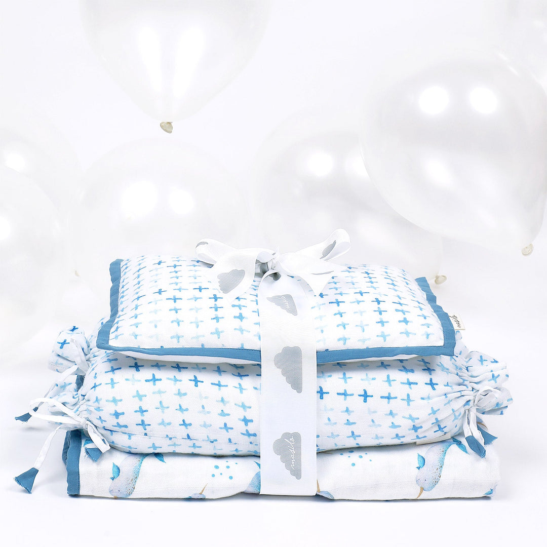 New Baby Mini Cot Set - Believe in Narwhals